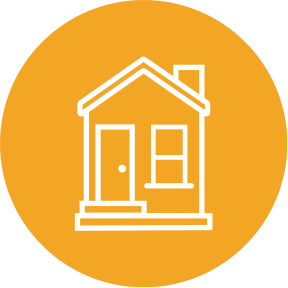 Icon with outline of a modest home